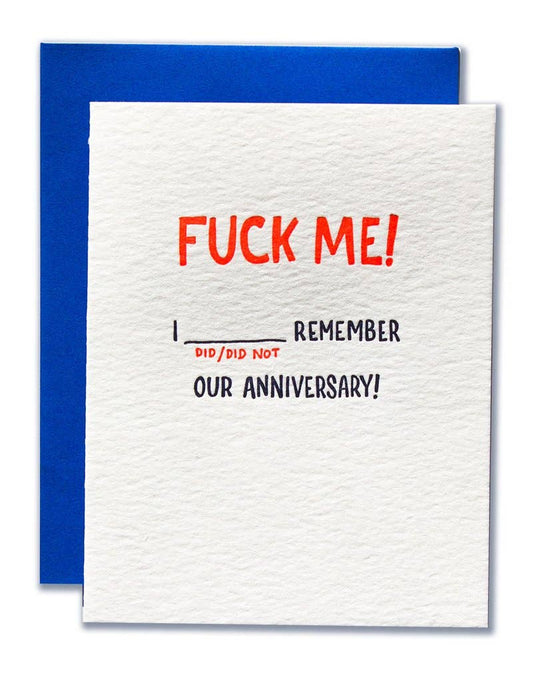 Ladyfingers Letterpress - F**k Me Anniversary Card