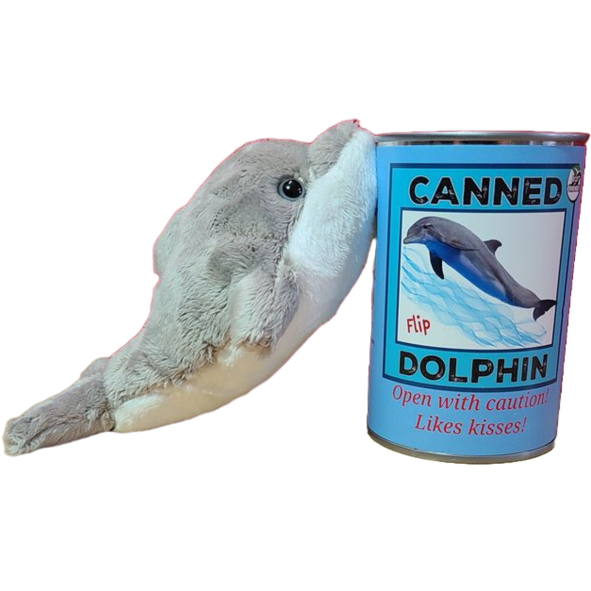 Canned Gifts - Flip The Canned Dolphin - Stuffed Animal