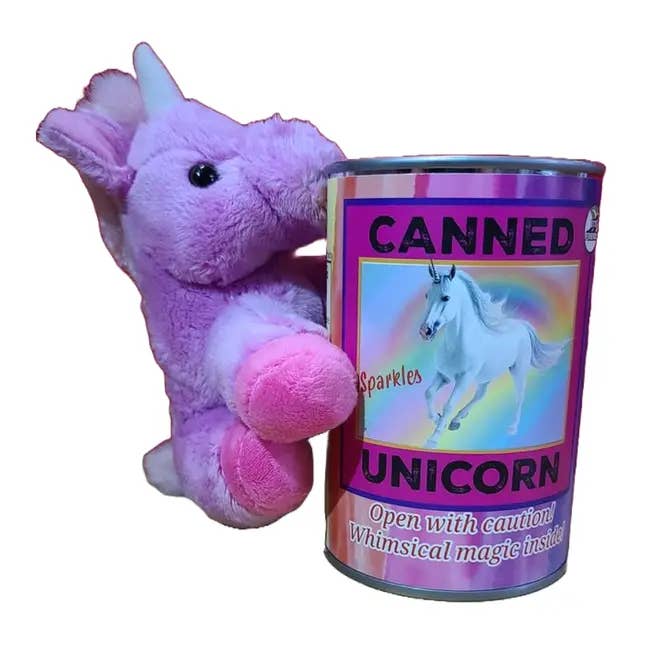 Canned Gifts - Sparkles The Canned Rainbow Unicorn - Stuffed Animal