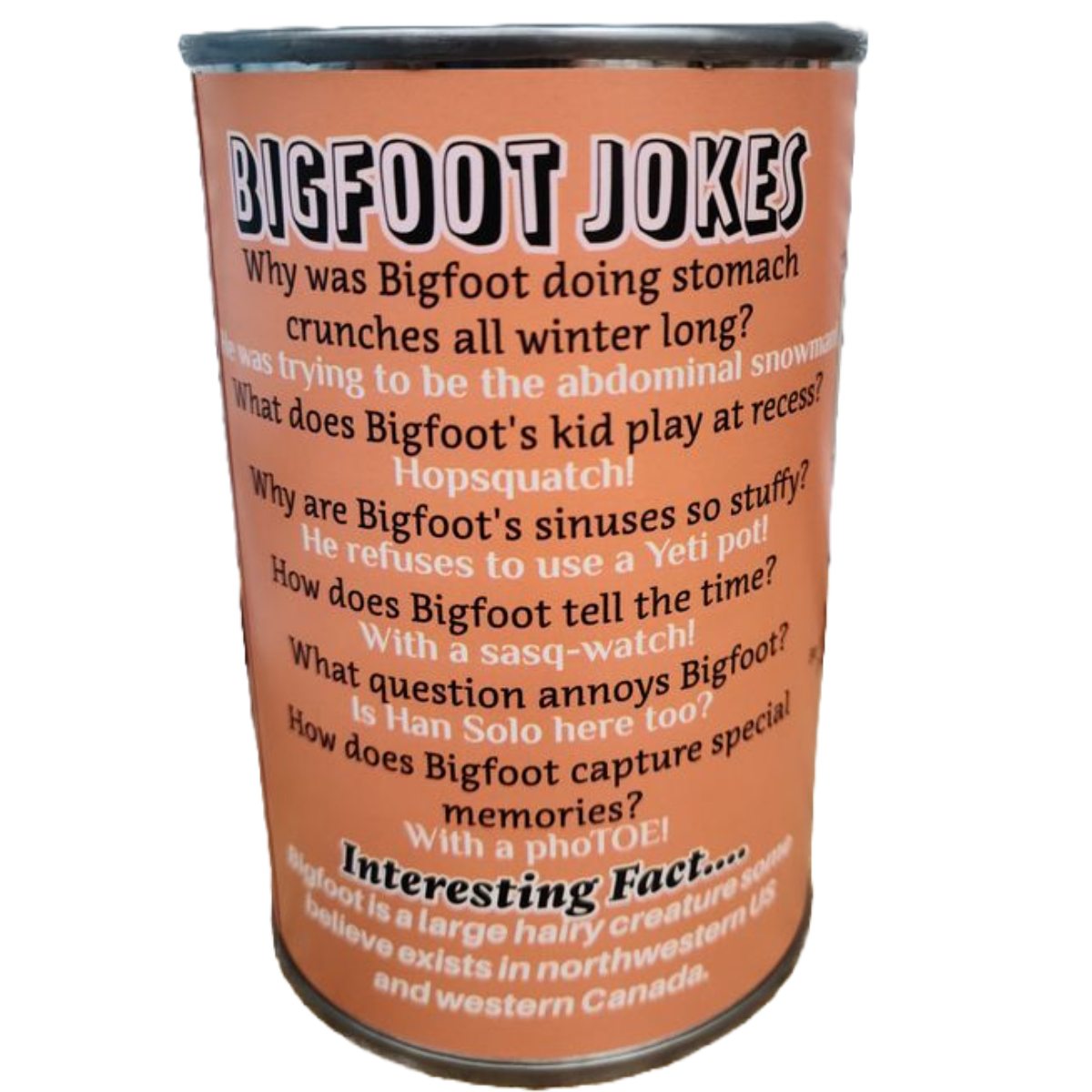 Canned Gifts - Squatch The Canned Bigfoot - Stuffed Animal
