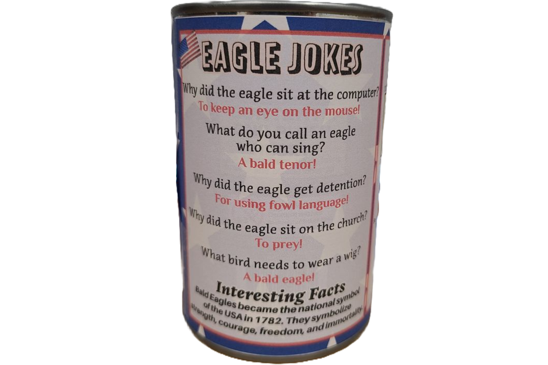 Canned Gifts - Liberty The Canned Bald Eagle - Stuffed Animal