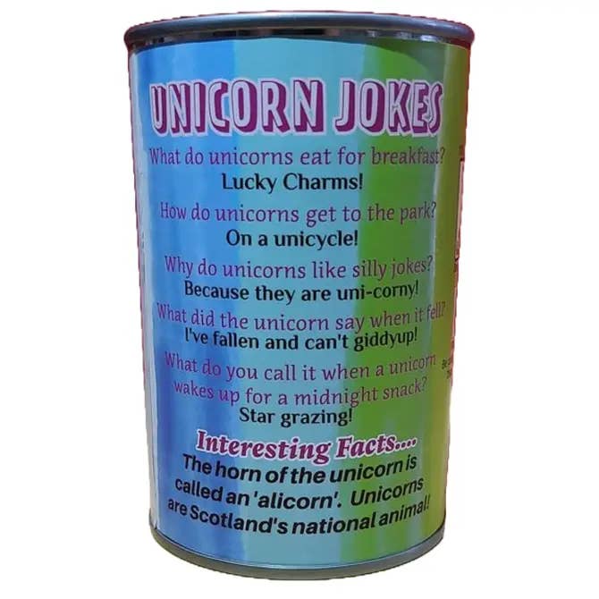 Canned Gifts - Sparkles The Canned Rainbow Unicorn - Stuffed Animal