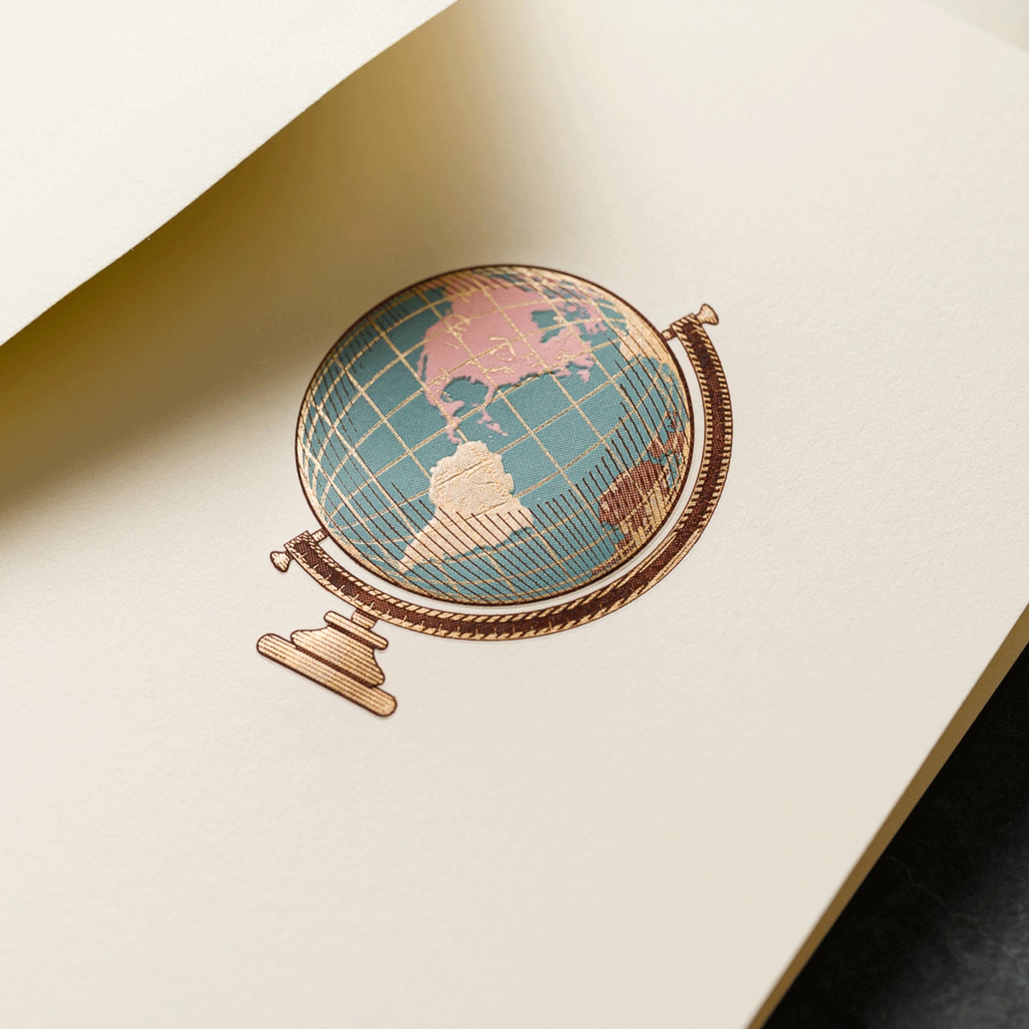 Crane - Vintage Globe Notes - 10 Notes / 10 Lined Envelopes