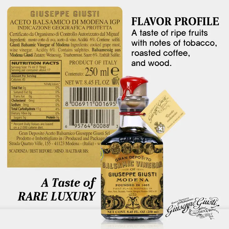 Giuseppe Giusti - 4 Gold Medals - Aged Balsamic Vinegar Of Modena - 15 Yr - 250 mL