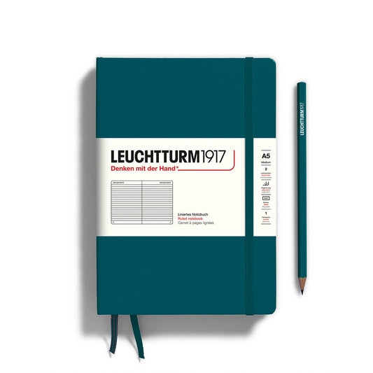LEUCHTTURM1917 - Notebooks - Medium (A5) - Ruled, Hardcover, Pacific Green