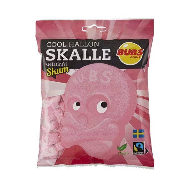 BUBS Godis - Skalle - Cool Raspberry - Sour Gummy Candy - 90 g