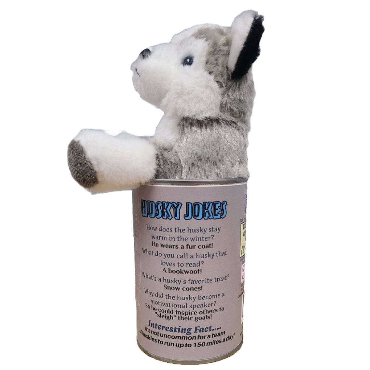 Canned Gifts - Duke The Canned Husky - Stuffed Animal