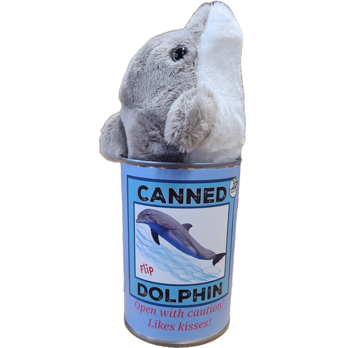 Canned Gifts - Flip The Canned Dolphin - Stuffed Animal