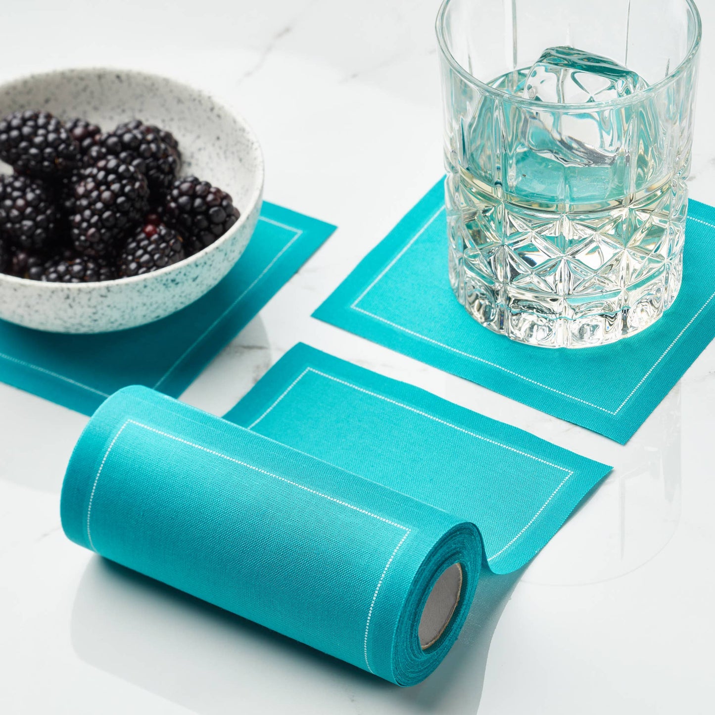 MY DRAP - Caribbean Green Cotton Cocktail Napkins 50 Units