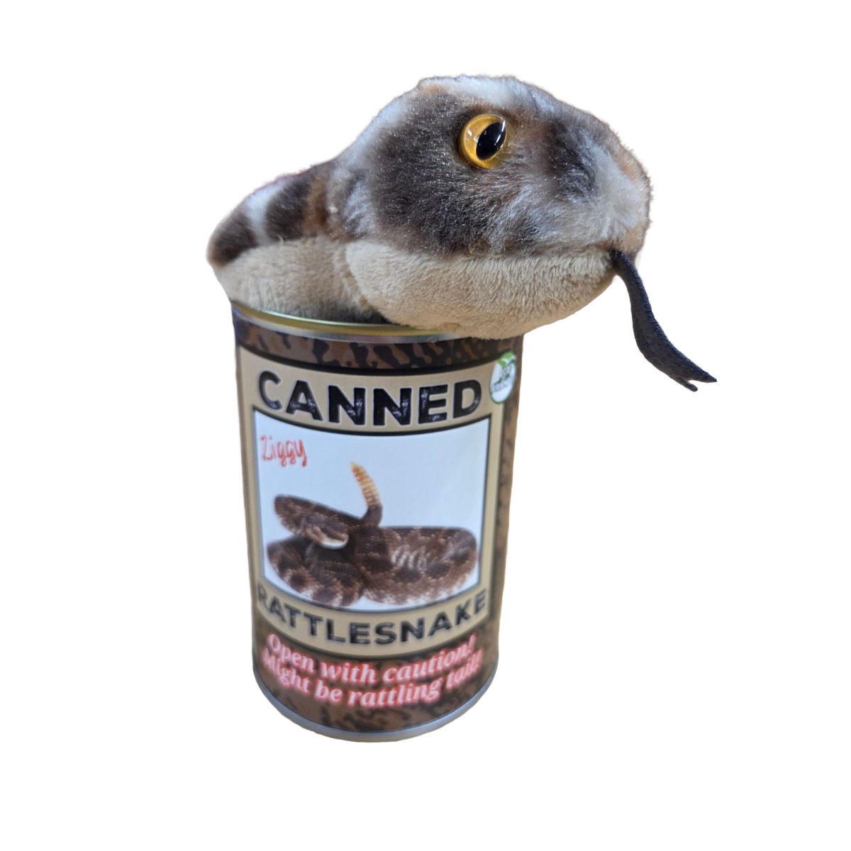 Canned Gifts - Ziggy The Canned Rattlesnake - Stuffed Animal
