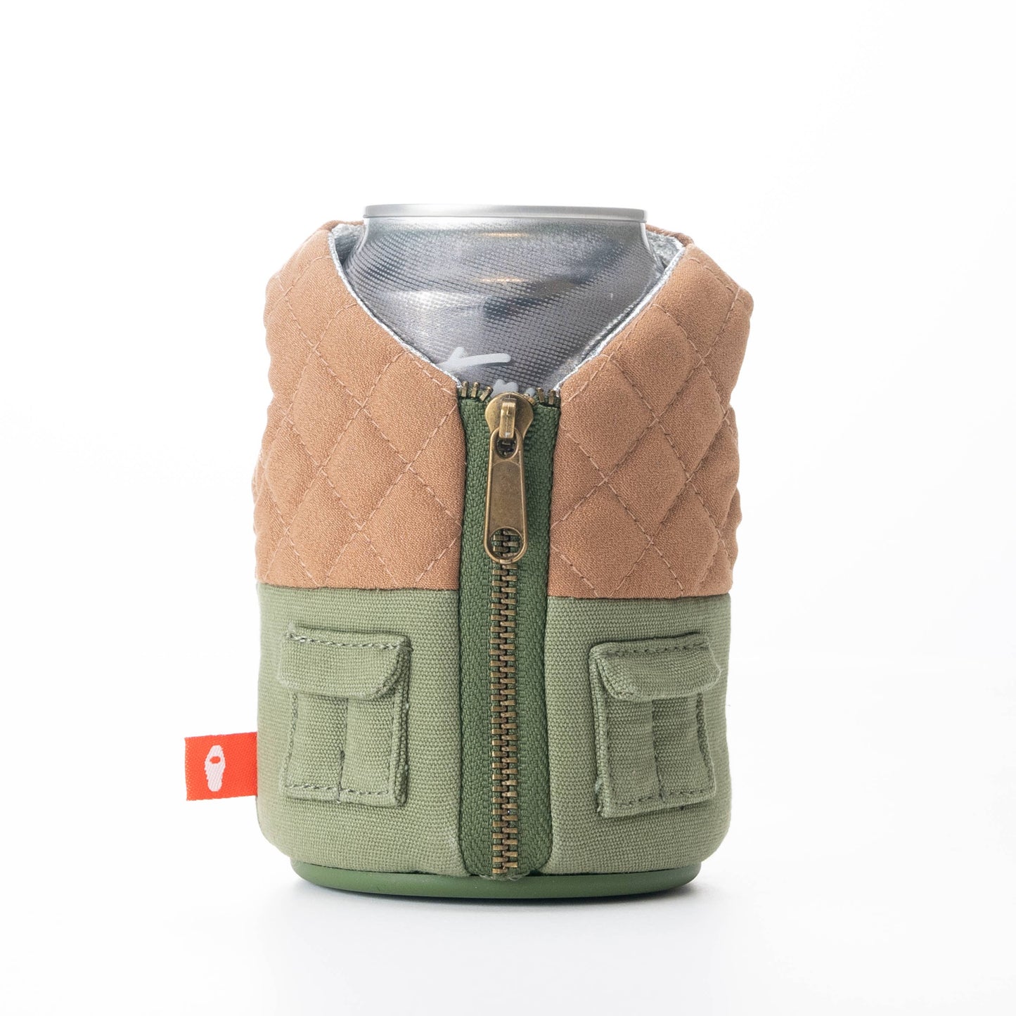 Puffin Drinkwear - The Bird Dog Drink Koozie - Olive Green / Dry Grass