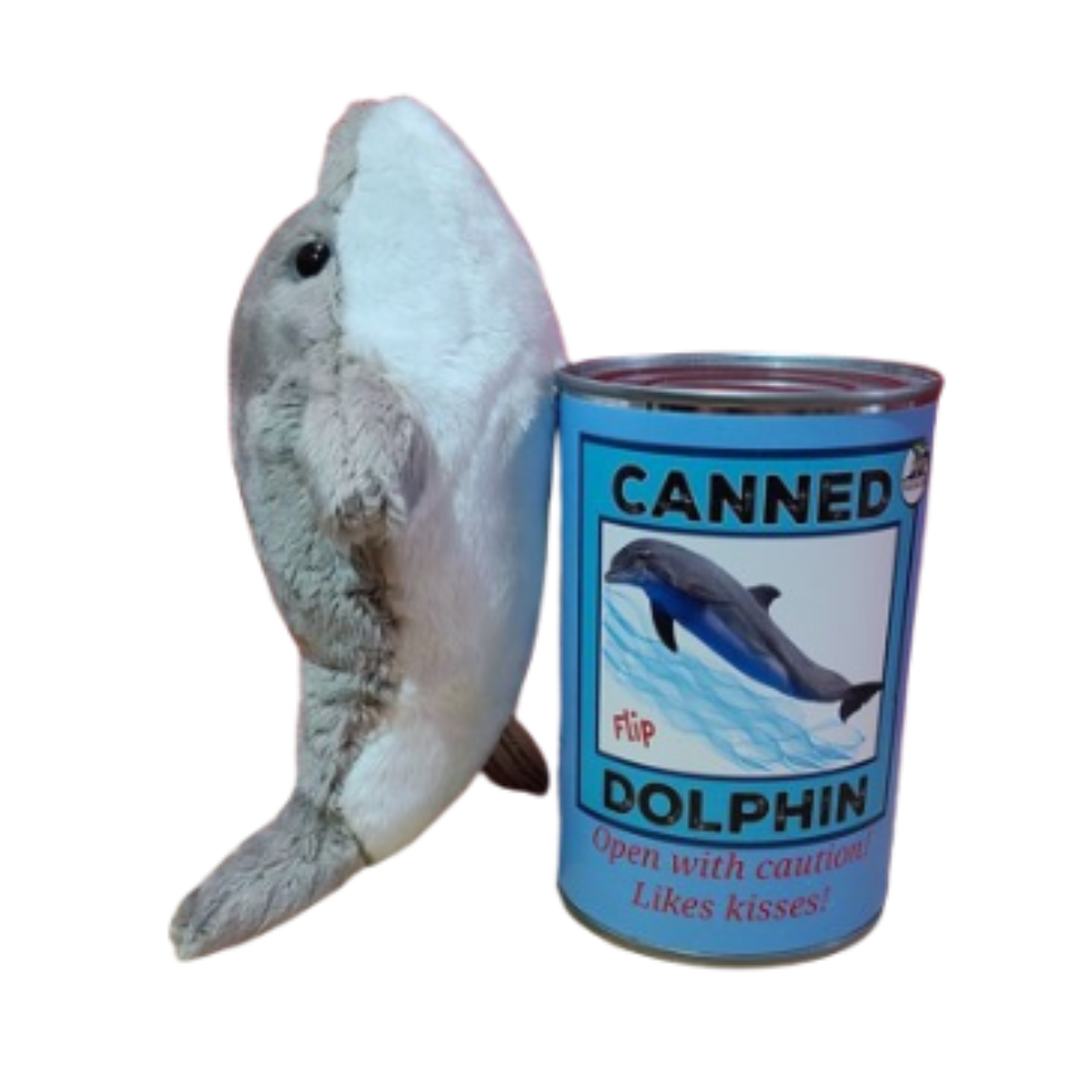 Canned Gifts - Flip The Canned Dolphin - Stuffed Animal
