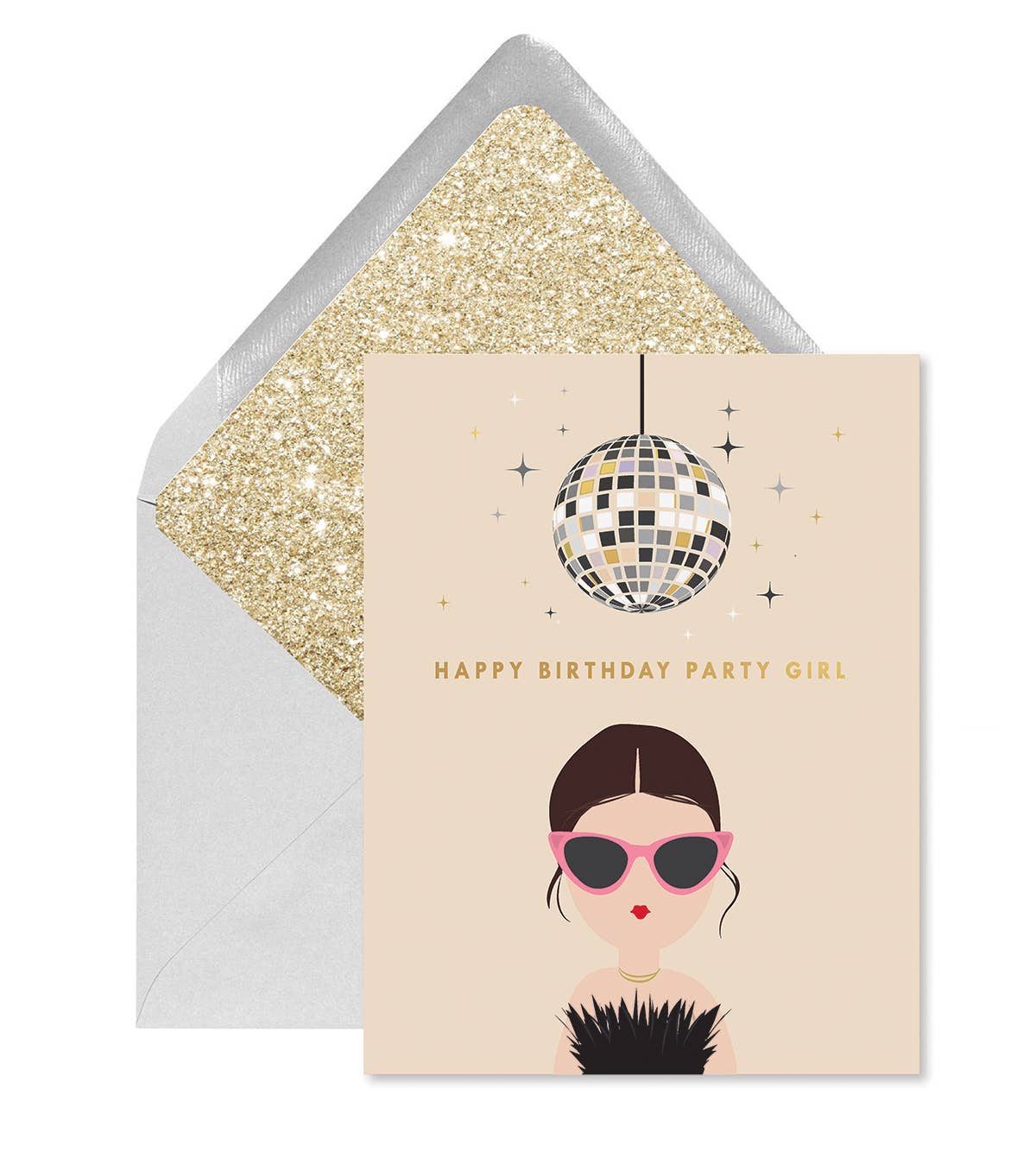 Ginger P. Designs - Disco Party Girl - Birthday Greeting Card