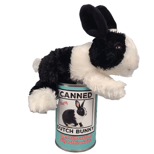 Canned Gifts - Flopsy The Canned Dutch Bunny - Stuffed Animal