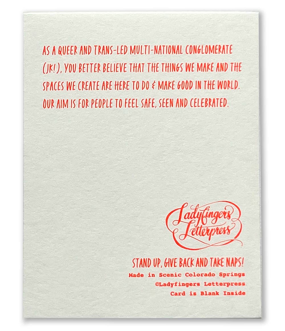 Ladyfingers Letterpress - Thanks For Being A Friend - Card