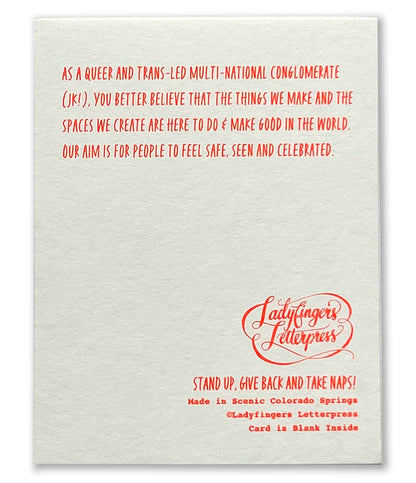 Ladyfingers Letterpress - Thanks For Being A Friend - Card