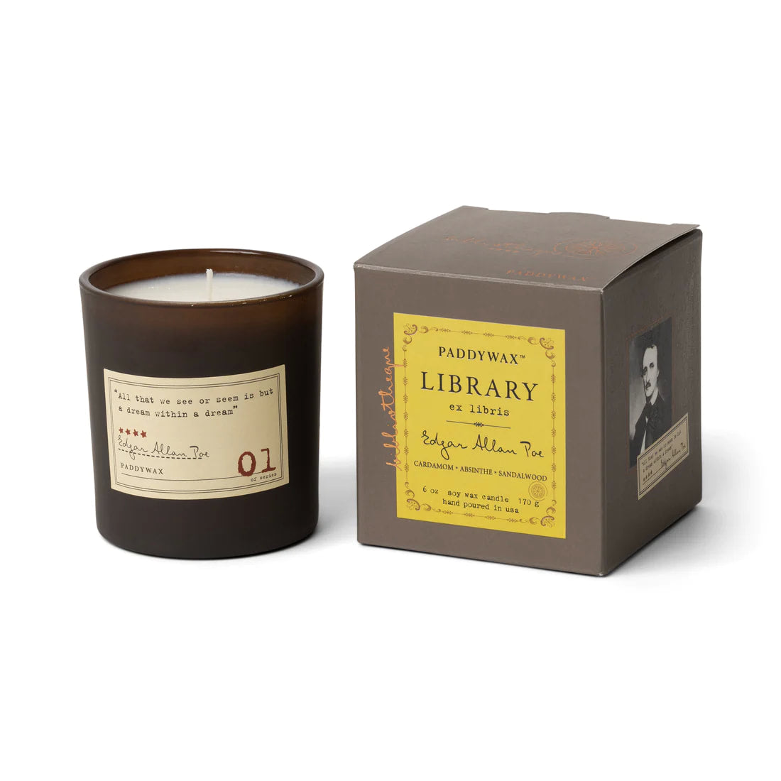 Paddywax - Library 6 oz. Candle - Edgar Allan Poe