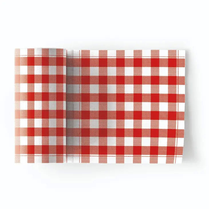 MY DRAP - Picnic Gingham Red Cotton Cocktail Napkins - 50 Unit Roll
