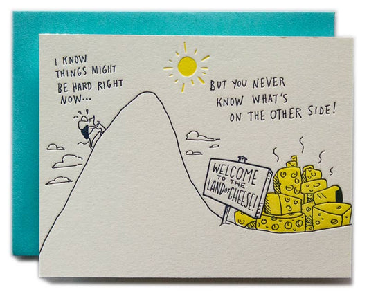 Ladyfingers Letterpress - Land Of Cheese - Encouragement Card