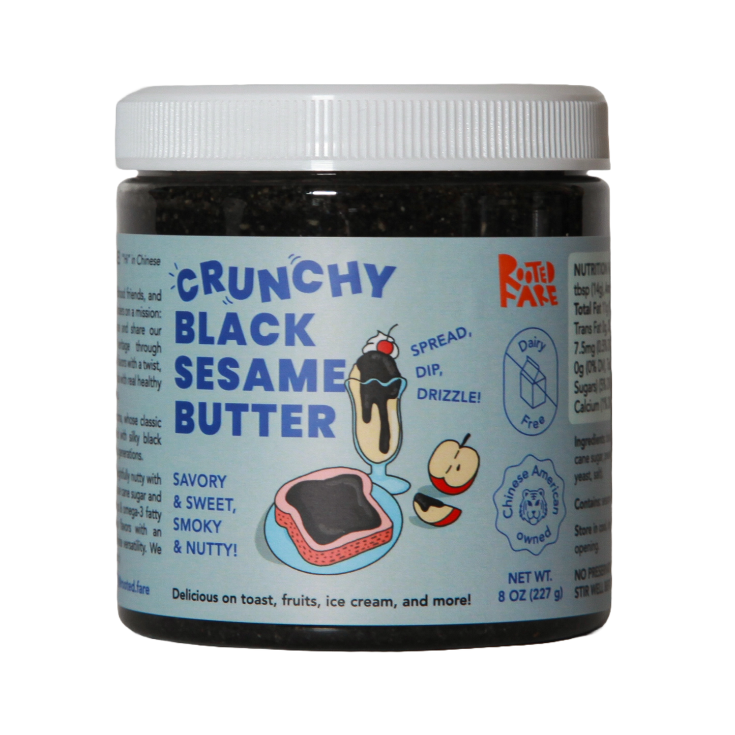 Rooted Fare - Crunchy Black Sesame Butter - 8 oz.