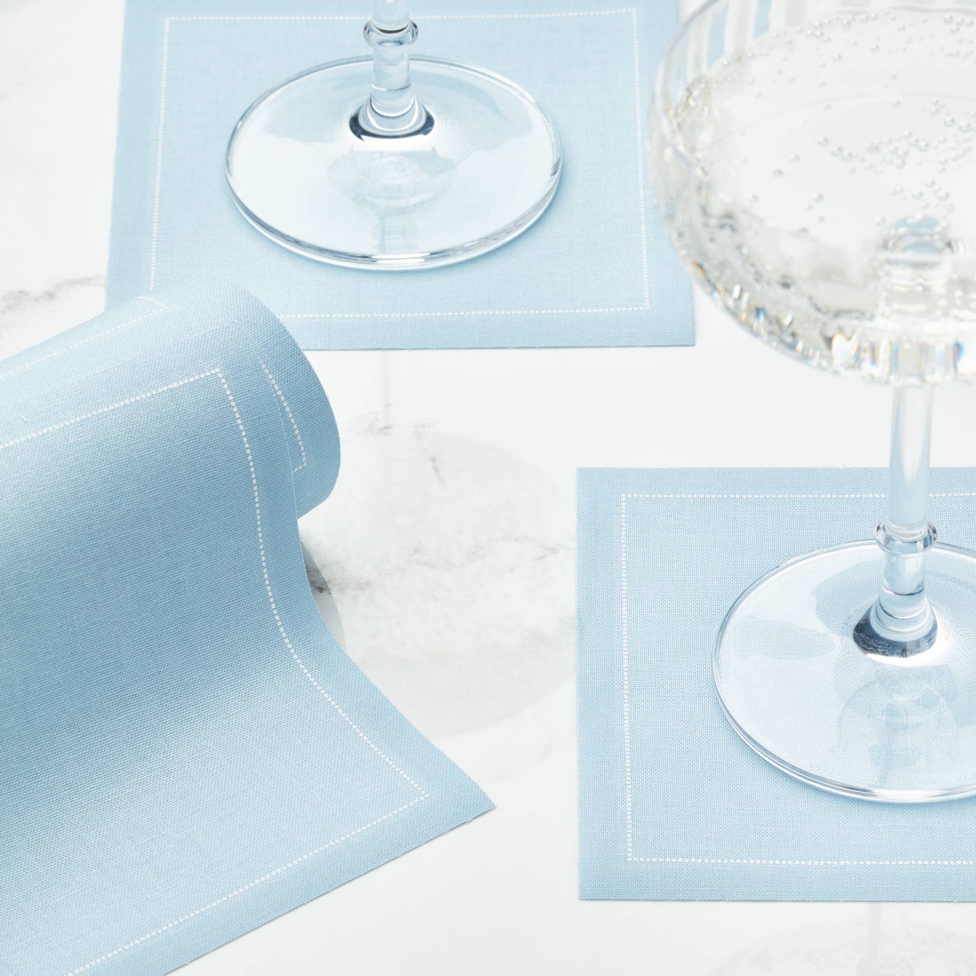 MY DRAP - Foggy Blue Cotton Cocktail Napkins - 50 Unit Roll