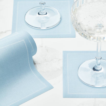 MY DRAP - Foggy Blue Cotton Cocktail Napkins - 50 Unit Roll