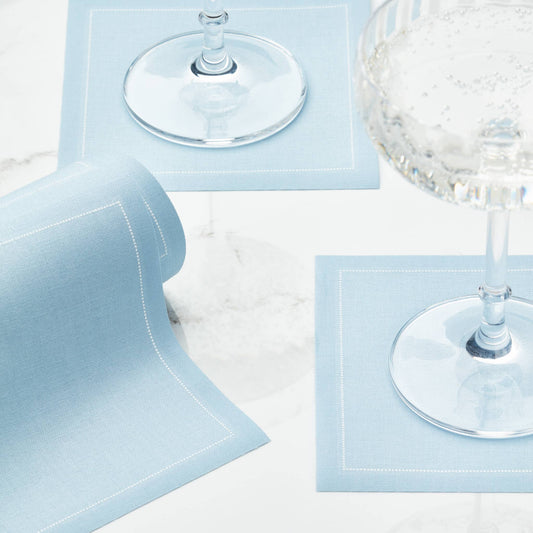 MY DRAP - Foggy Blue Cotton Cocktail Napkins - 50 Unit Roll