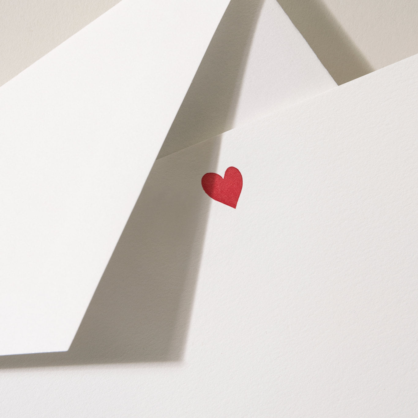 Crane - Sweet Heart Card - 10 Cards / 10 Lined Envelopes