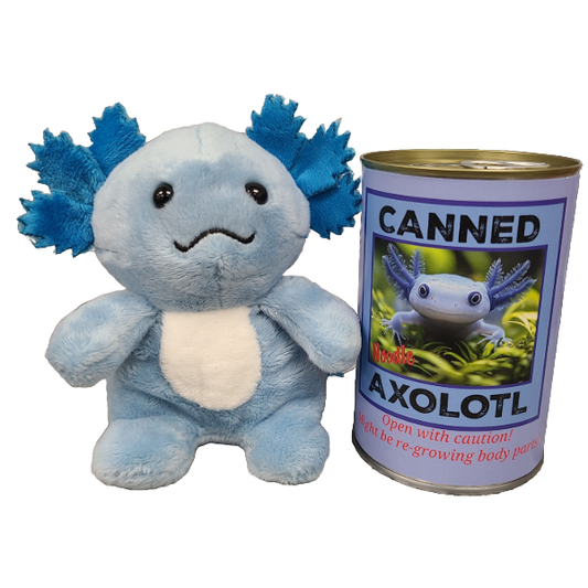 Canned Gifts - Noodle The Canned Blue Axolotl - Stuffed Animal