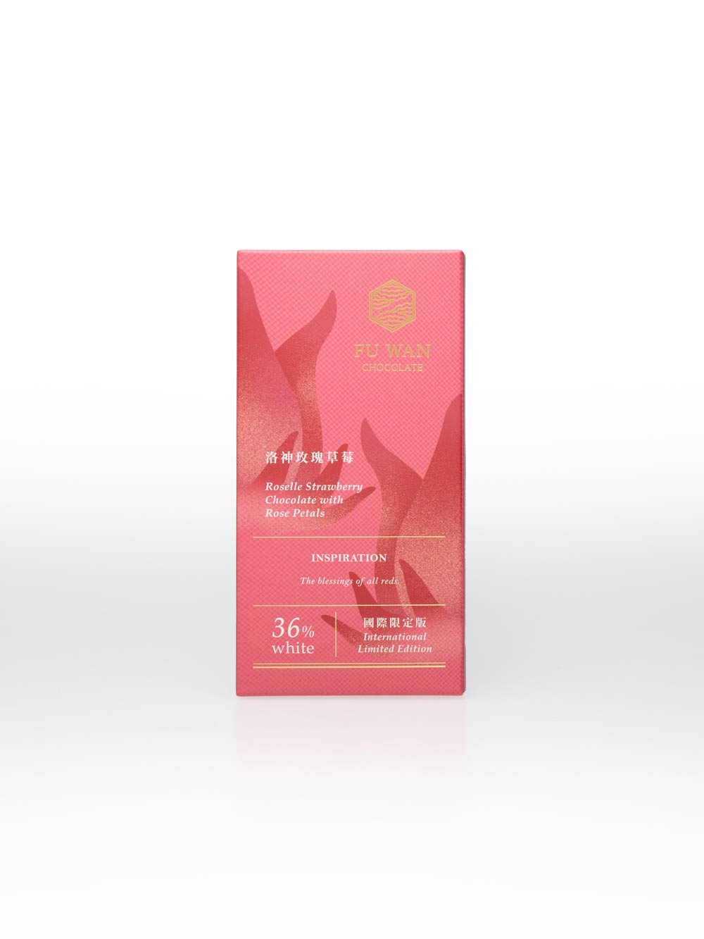 Fu Wan - Roselle (Hibiscus) & Strawberry w/ Rose Petals - White Chocolate 36% - 35 g