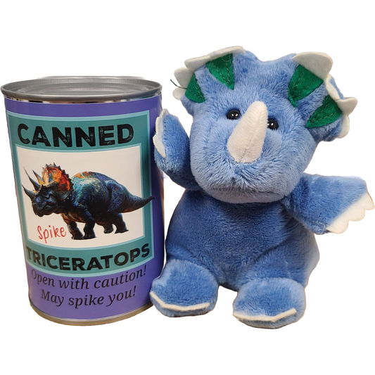 Canned Gifts - Spike The Canned Triceratops Dinosaur - Stuffed Animal