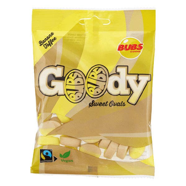 BUBS Godis - Goody Ovals - Banana Toffee - Swedish Candy - 90 g
