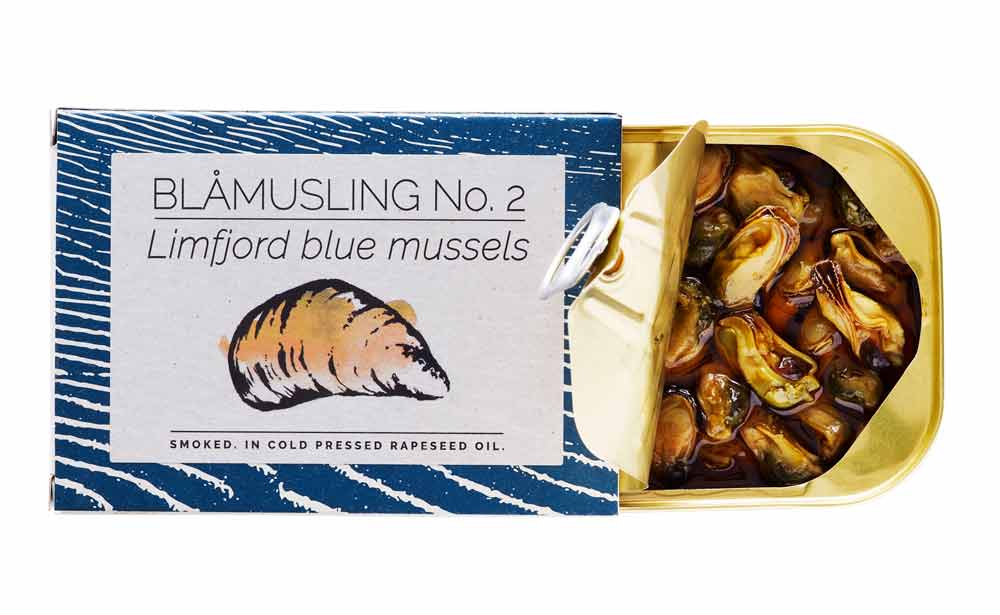 Fangst - Blåmusling No. 2 - Limfjord Blue Mussels Smoked In Cold Pressed Rapeseed Oil - 100 g
