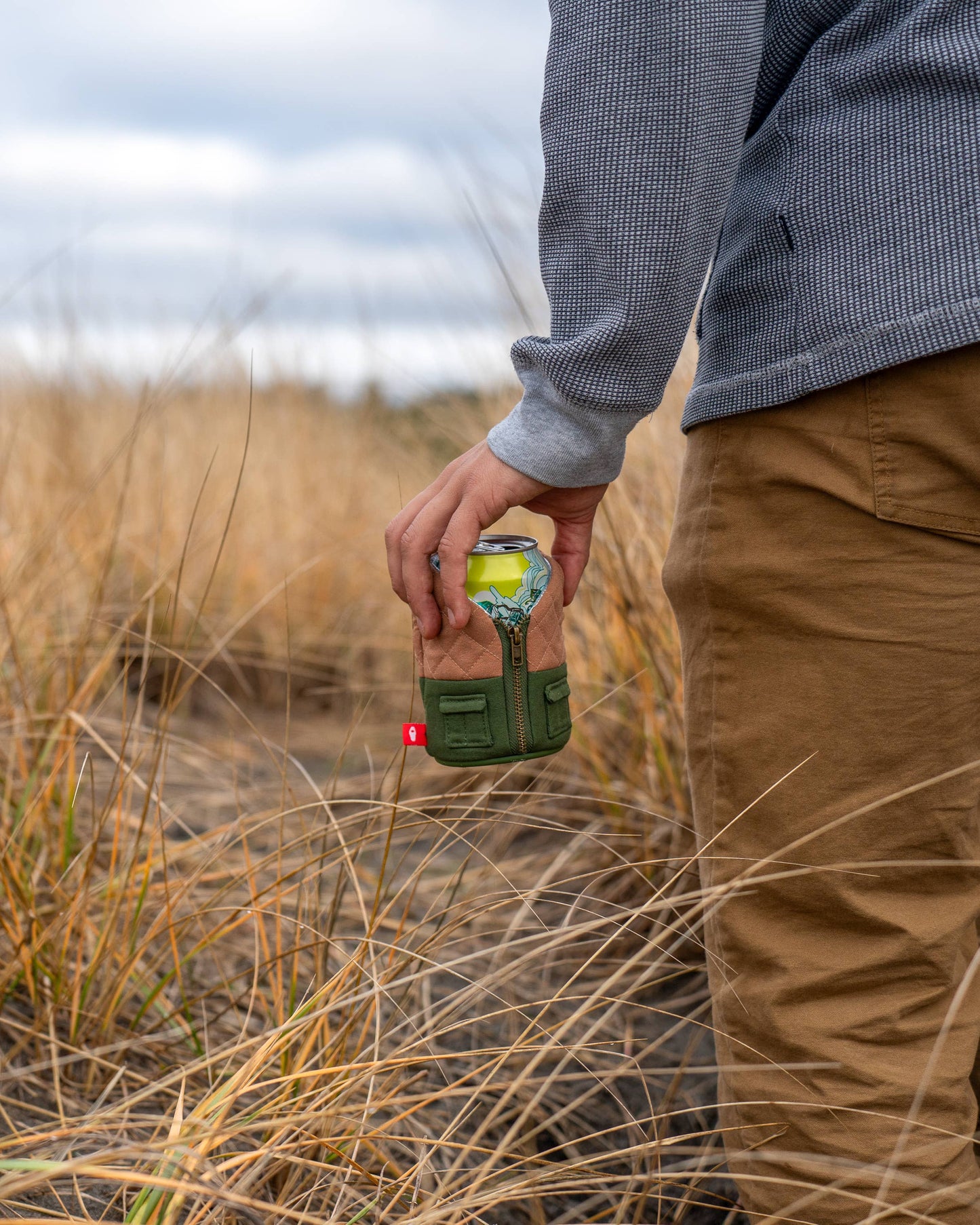 Puffin Drinkwear - The Bird Dog Drink Koozie - Olive Green / Dry Grass