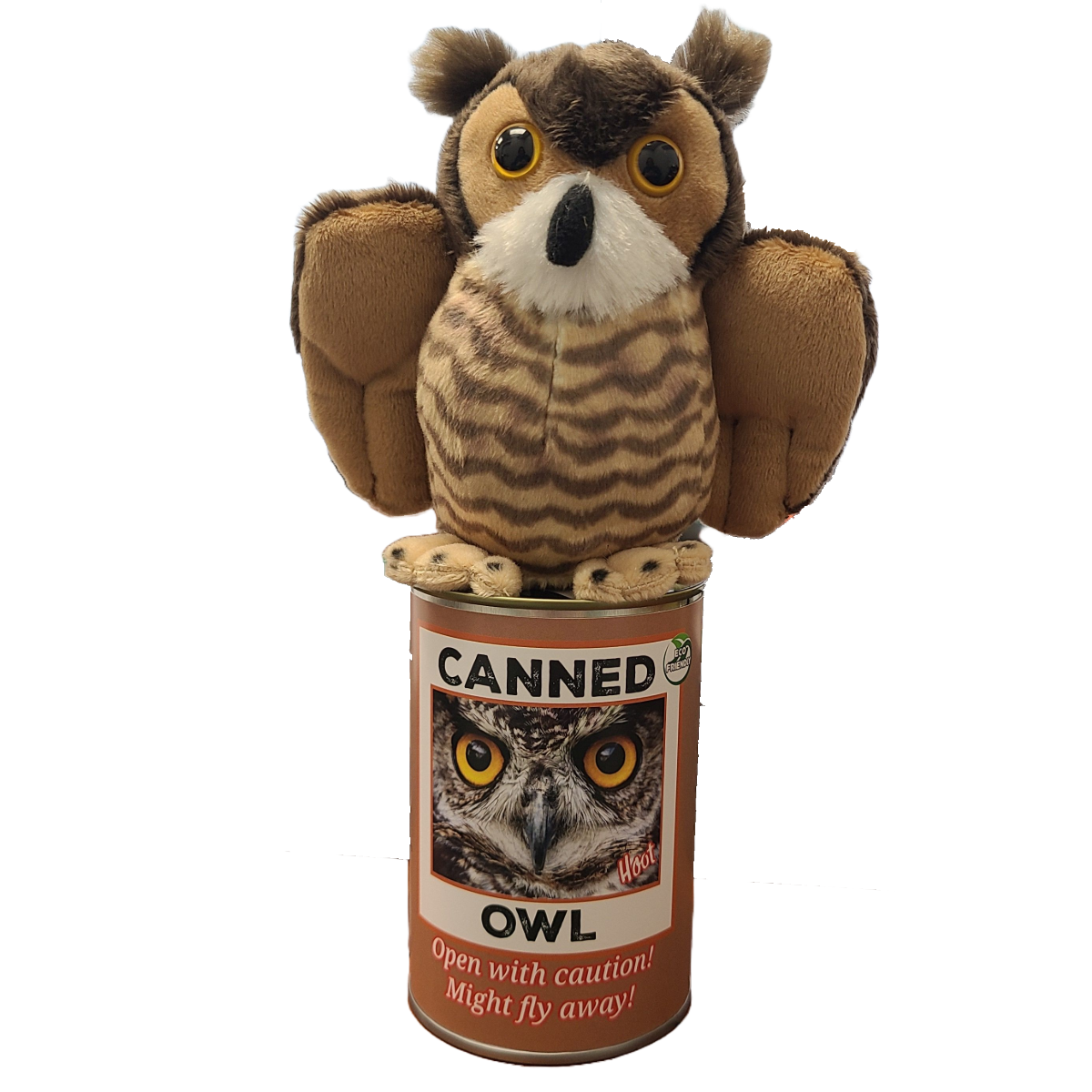 Canned Gifts - Hoot The Canned Owl - Stuffed Animal