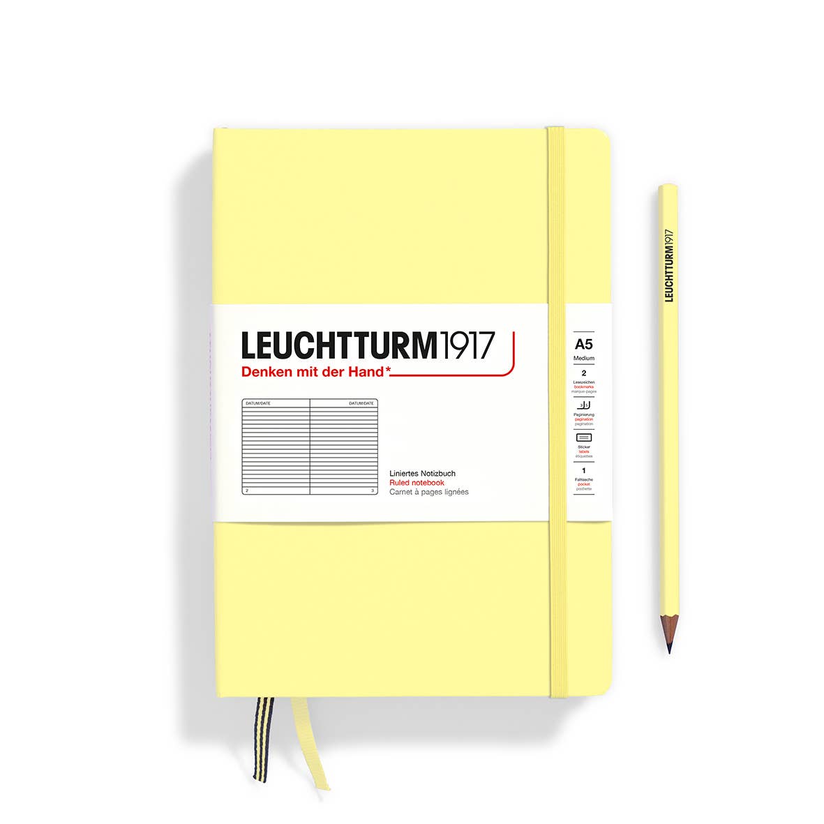 LEUCHTTURM1917 - Notebooks - Medium (A5) - Ruled, Hardcover, Vanilla