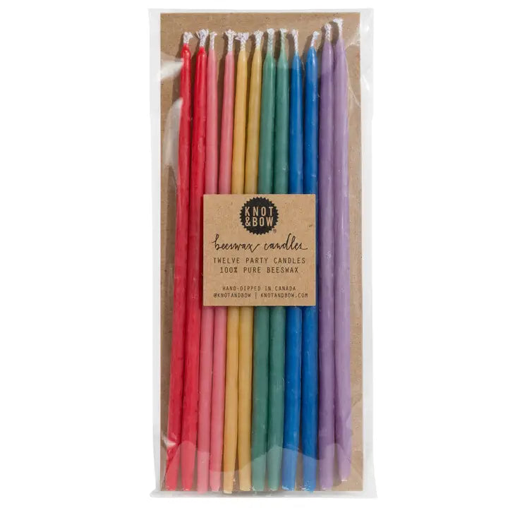 Knot & Bow - Assorted Tall Beeswax Birthday Candles