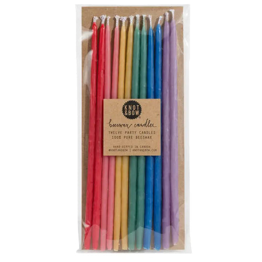 Knot & Bow - Assorted Tall Beeswax Birthday Candles