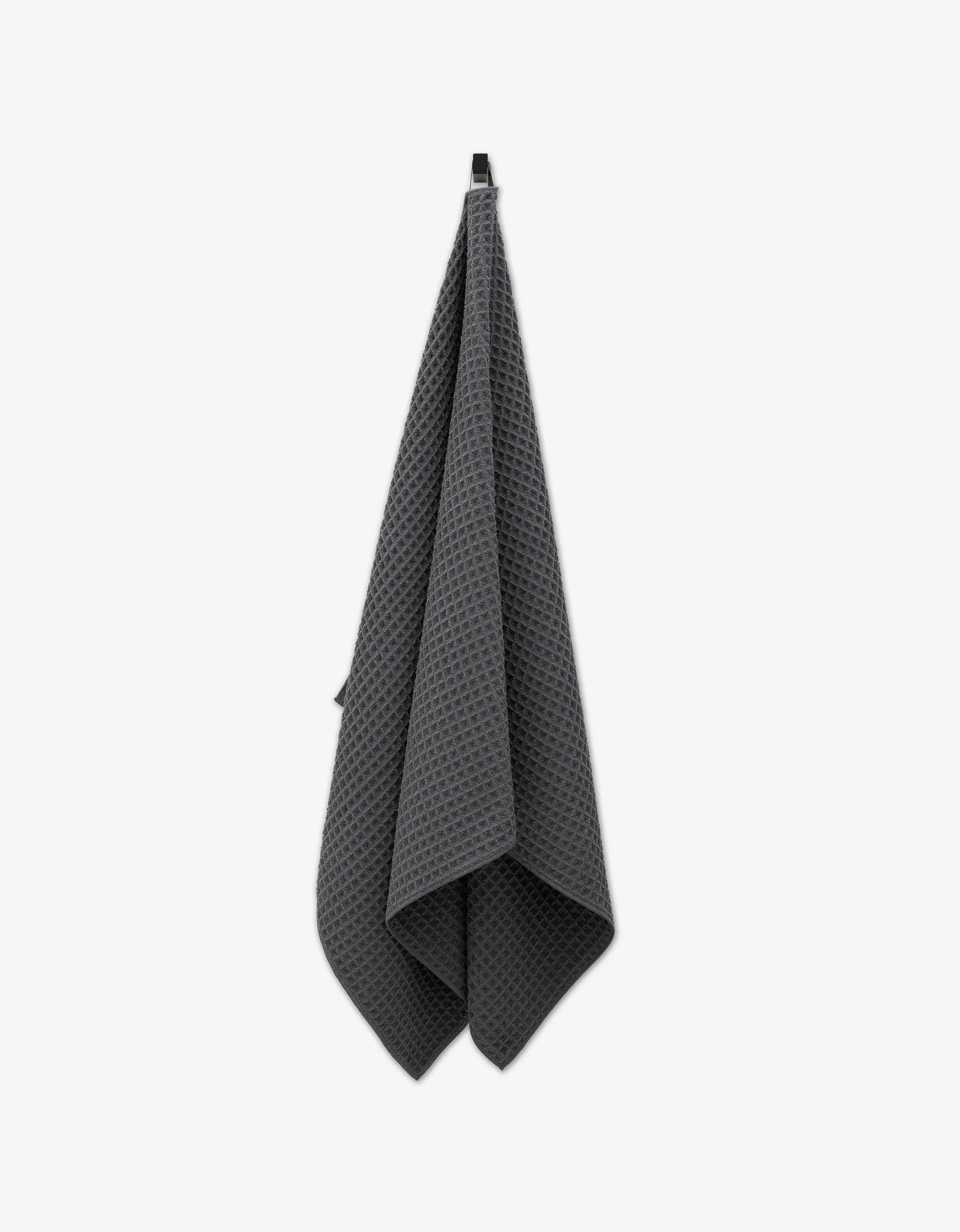 Geometry - Charcoal - Waffle Bath Towel