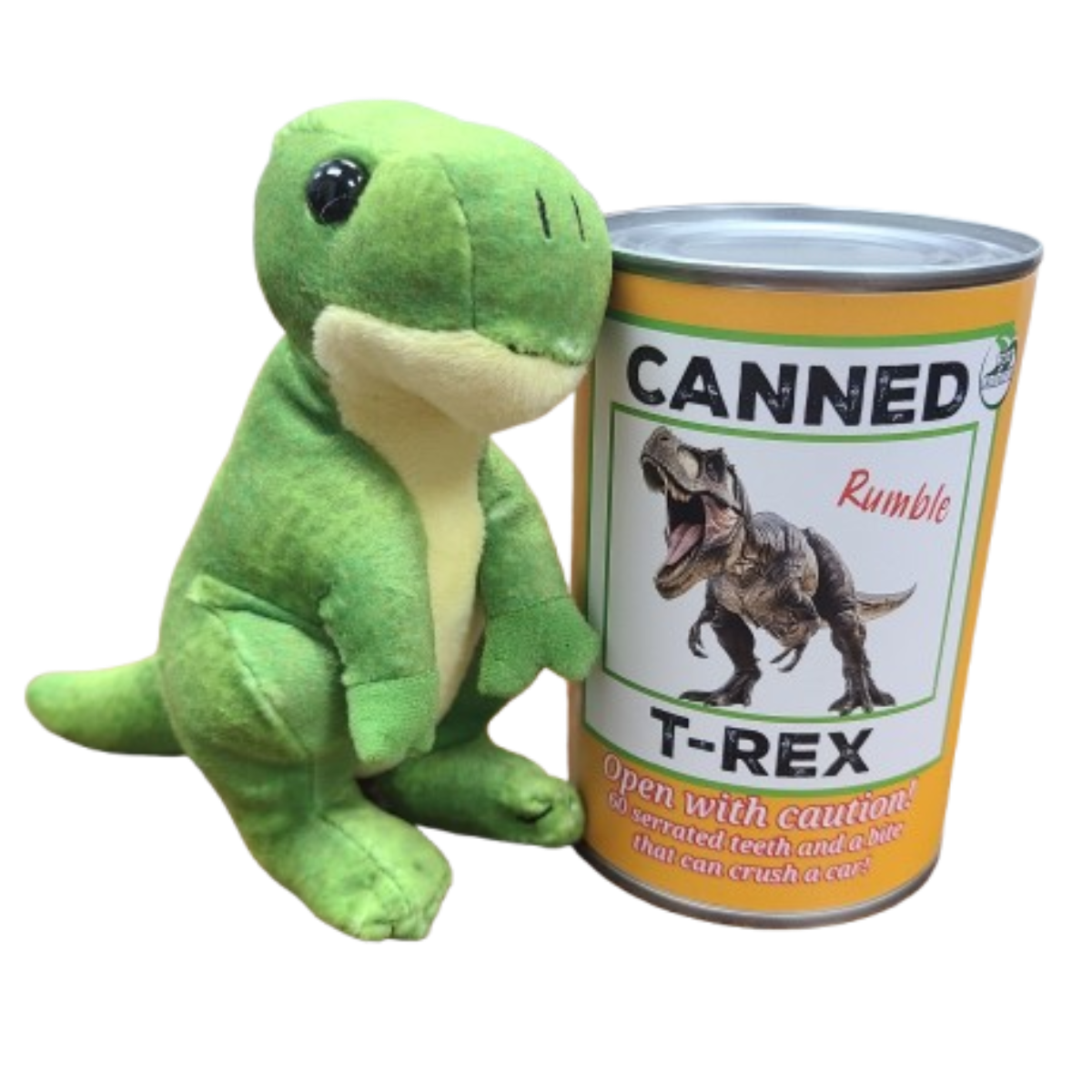 Canned Gifts - Rumble The Canned T-Rex Dinosaur - Stuffed Animal