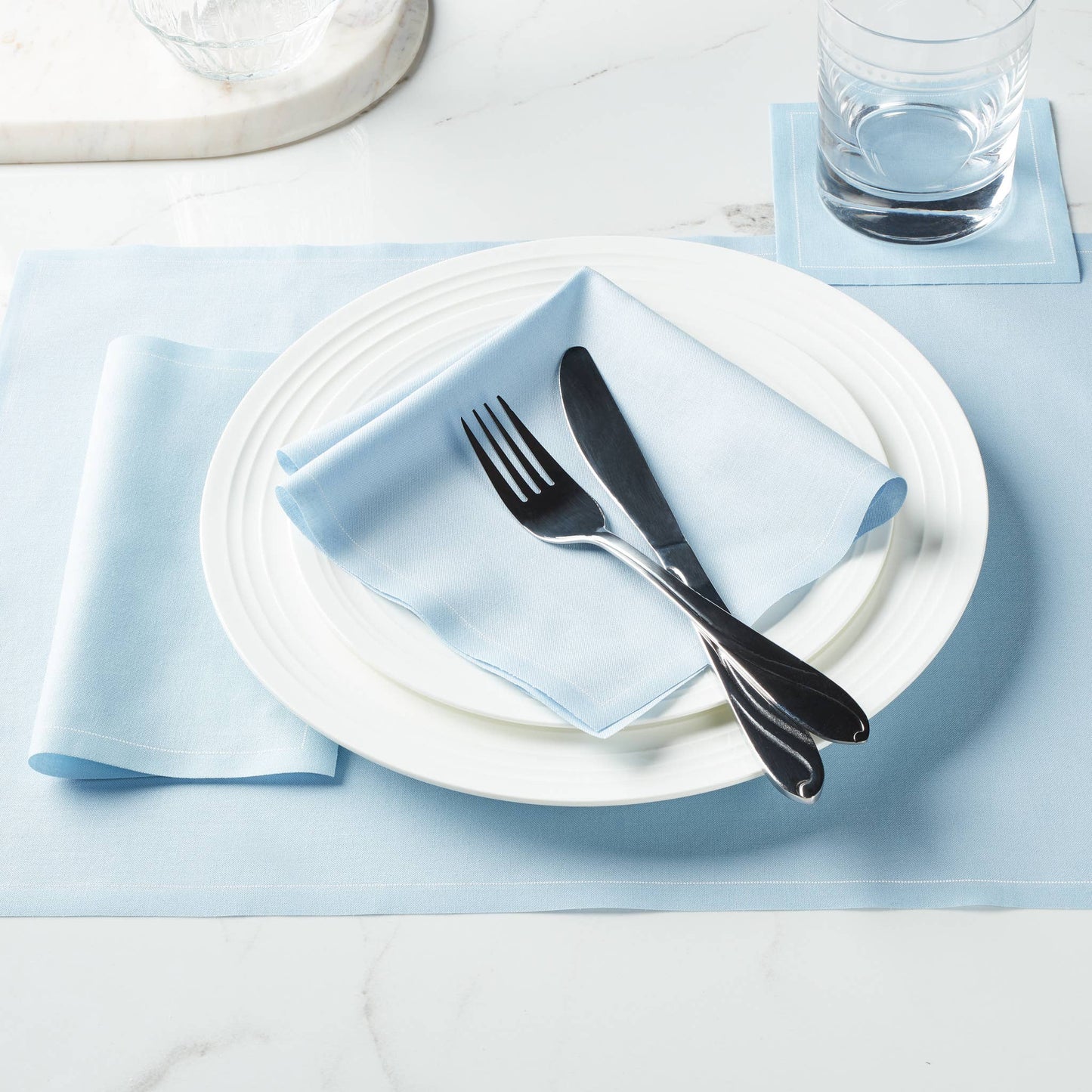 MY DRAP - Foggy Blue Cotton Cocktail Napkins - 50 Unit Roll