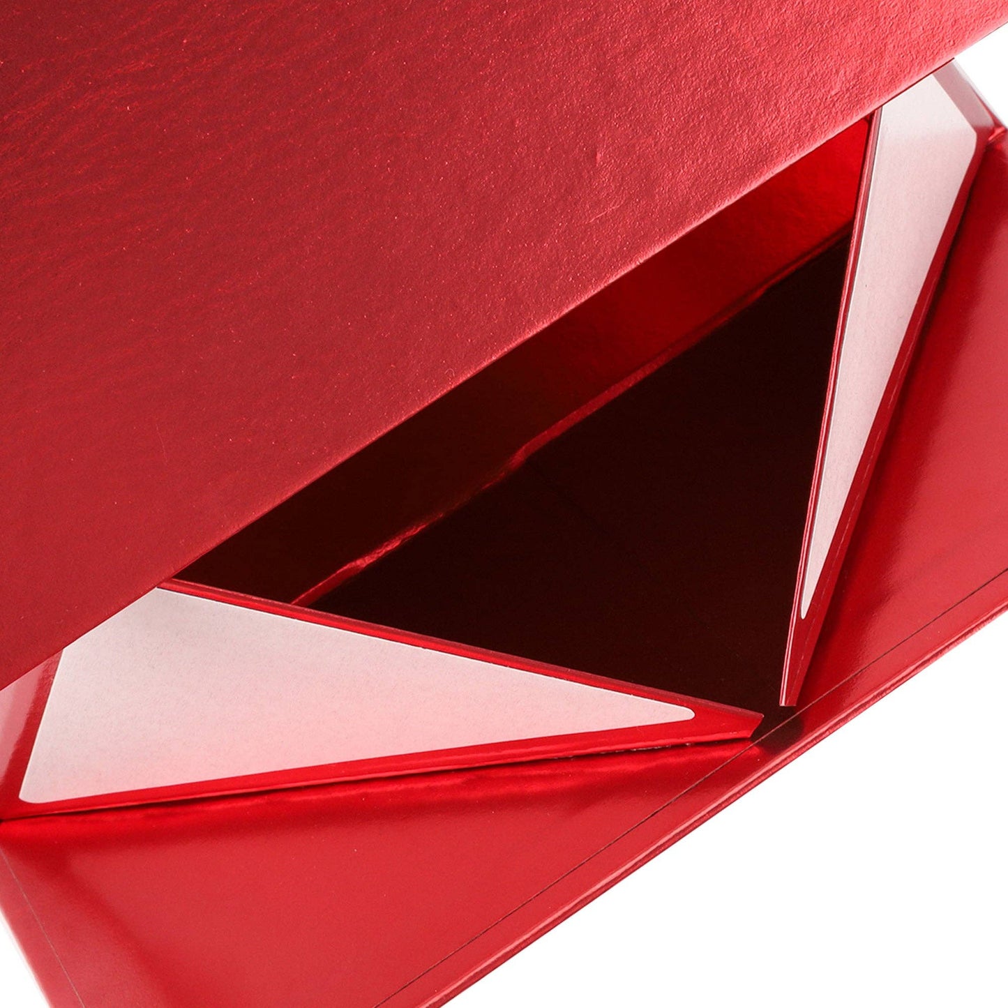 Empty Gift Basket - Red Gift Box w/ Magnetic Square Flap Lid - 8 in. x 8 in. x 4 in.