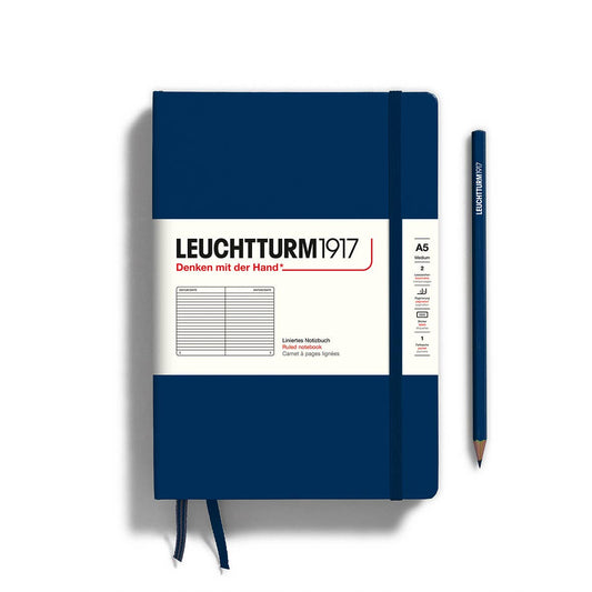 LEUCHTTURM1917 - Notebooks - Medium (A5) - Ruled, Hardcover, Navy