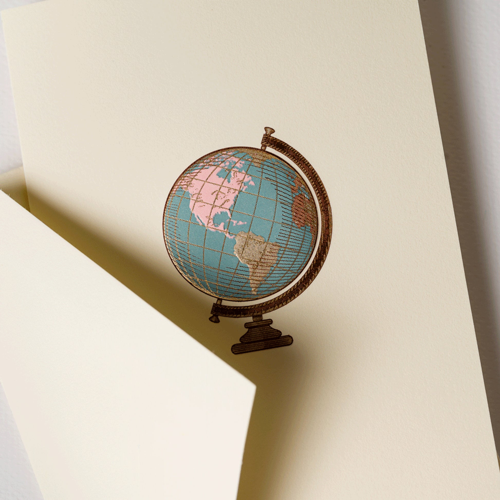 Crane - Vintage Globe Notes - 10 Notes / 10 Lined Envelopes
