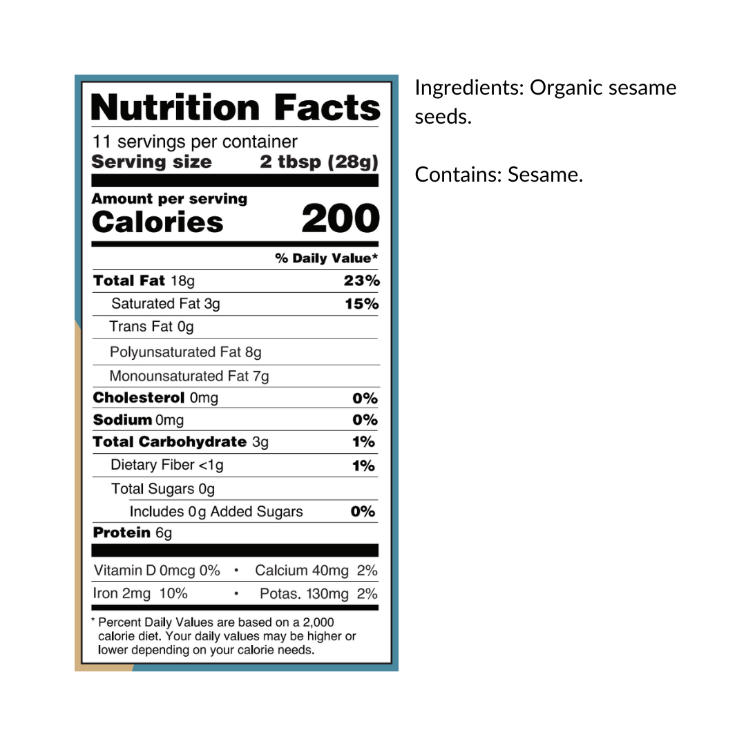 Seed + Mill - Organic Tahini Squeeze Bottle - 10.93 oz.