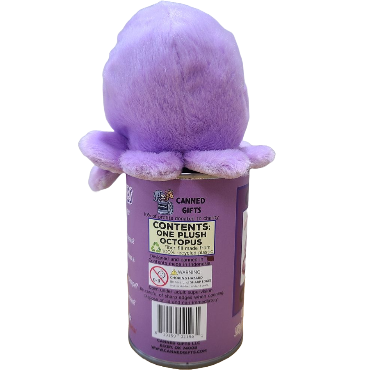 Canned Gifts - Inky The Canned Octopus - Stuffed Animal