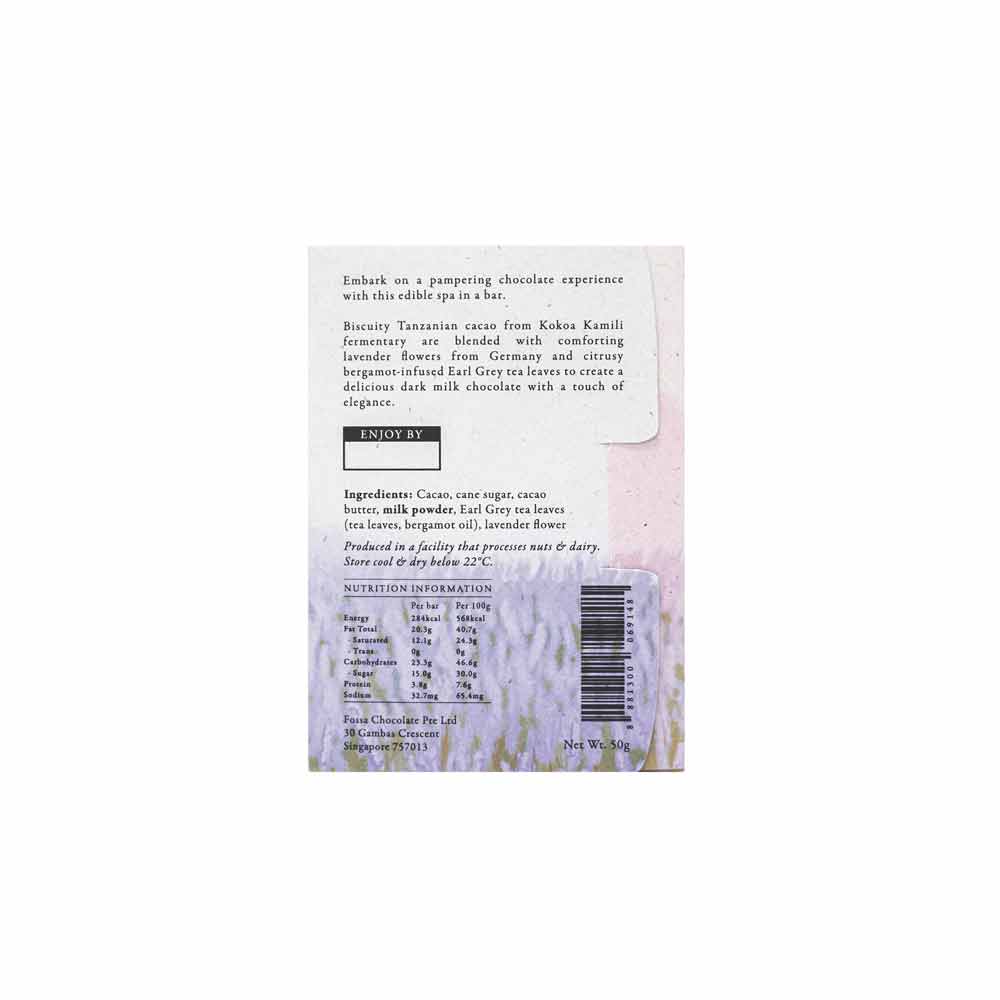 Fossa - Earl Grey Lavender - Dark Milk Chocolate - 50 g