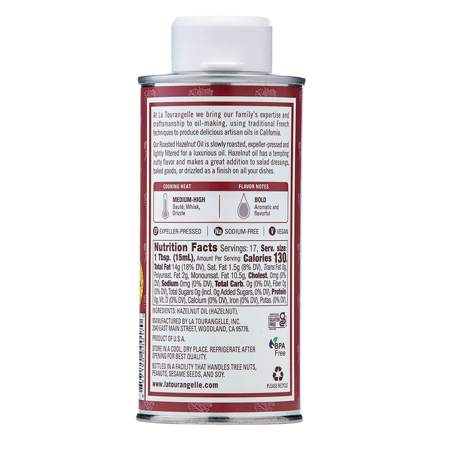 La Tourangelle - Roasted Hazelnut Oil - 8.45 oz.