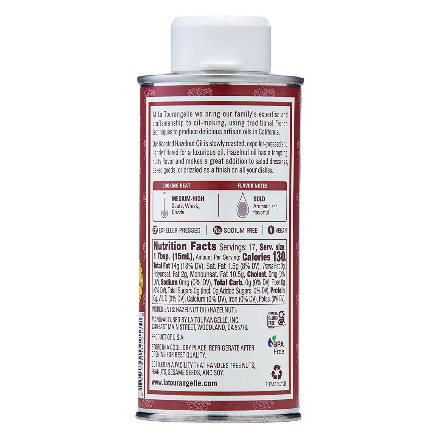 La Tourangelle - Roasted Hazelnut Oil - 8.45 oz.