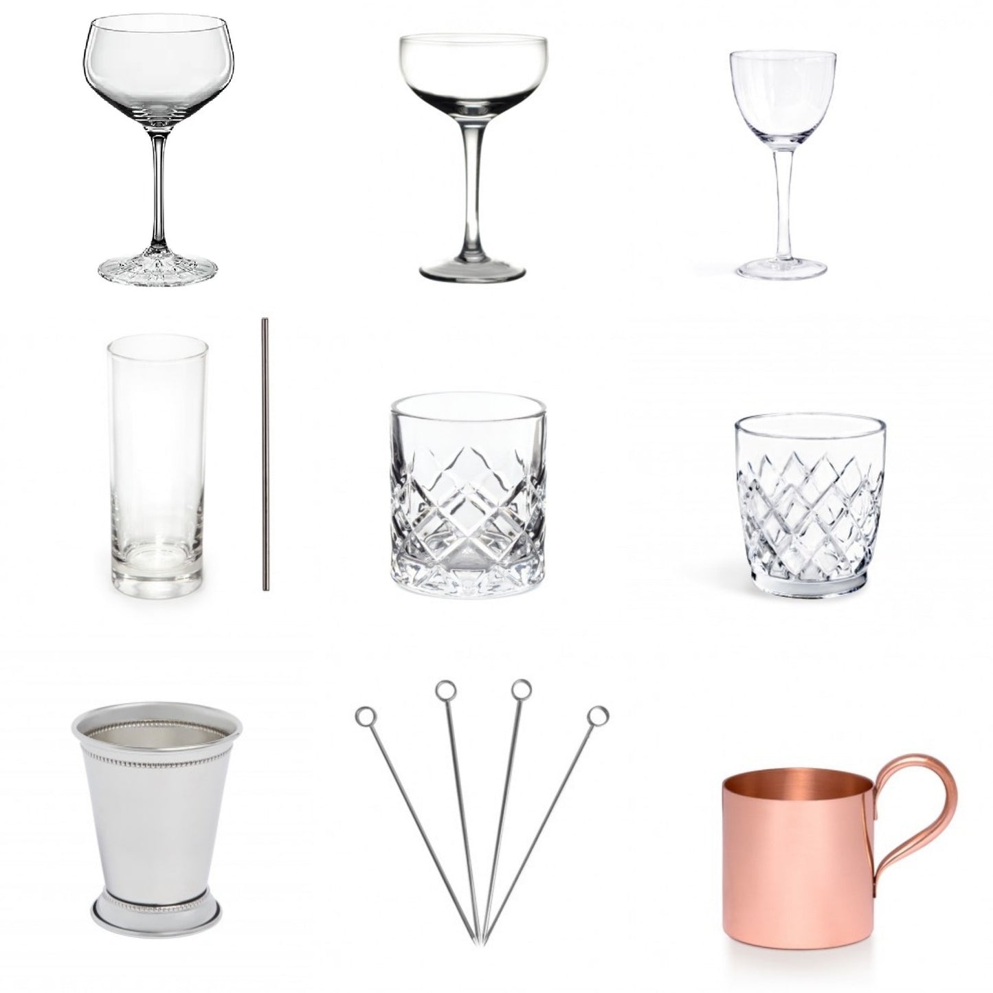 The Foundational Bar Glasses Setup